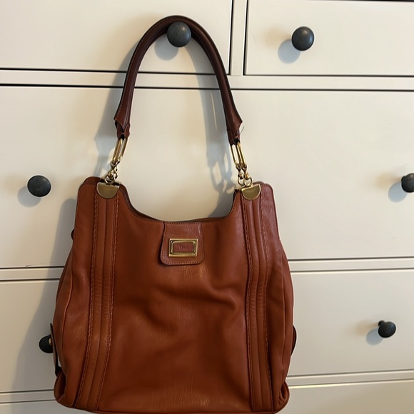 Chloé Brown Leather Shoulder Tote Bag | Gold Hardware | Snap Closure | VGC - Picture 3 of 12